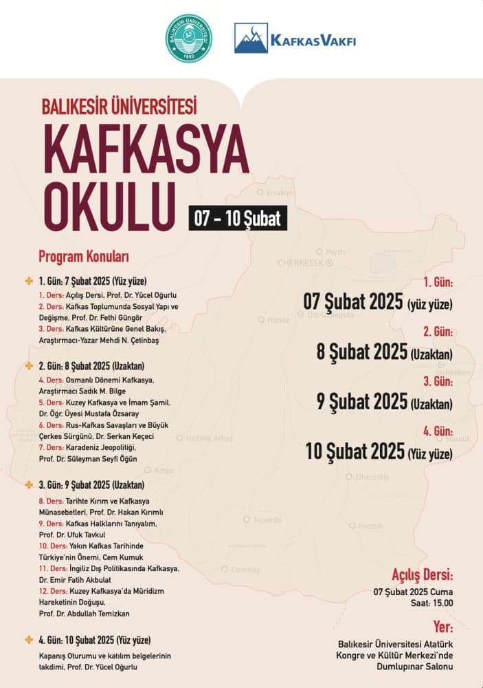 Balıkesir Üniversitesi Kafkasya Okulu Programı Başlıyor