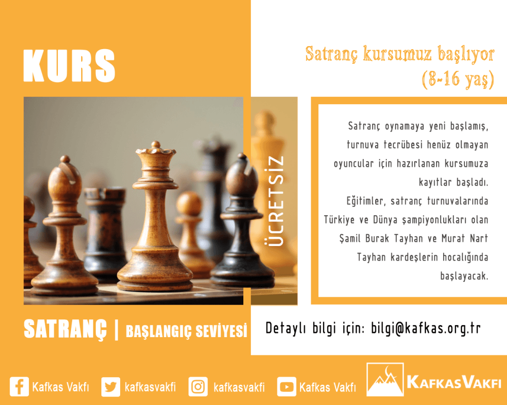 Satranç Kursu Kayıtları Başladı!