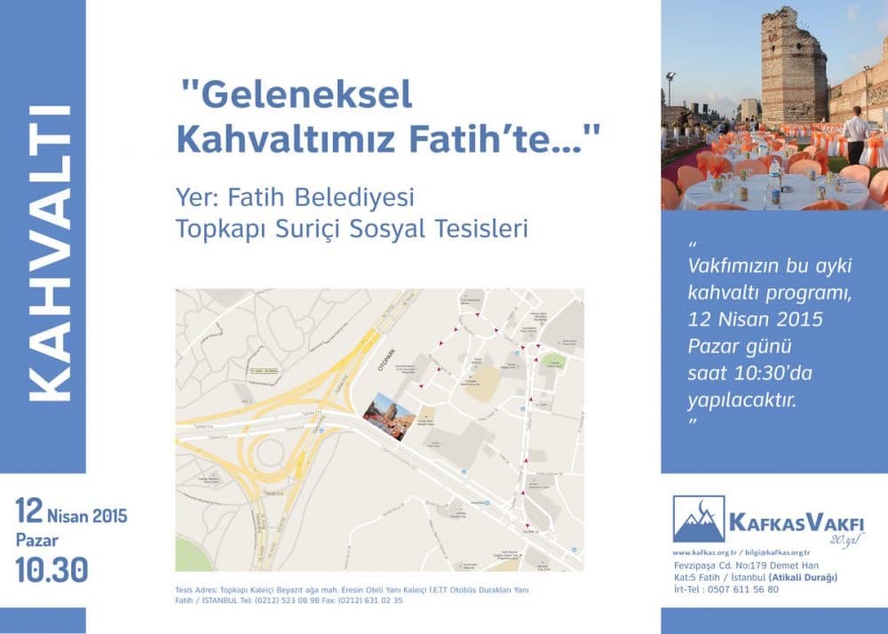 Kafkas Vakfı Nisan Ayı Kahvaltısı