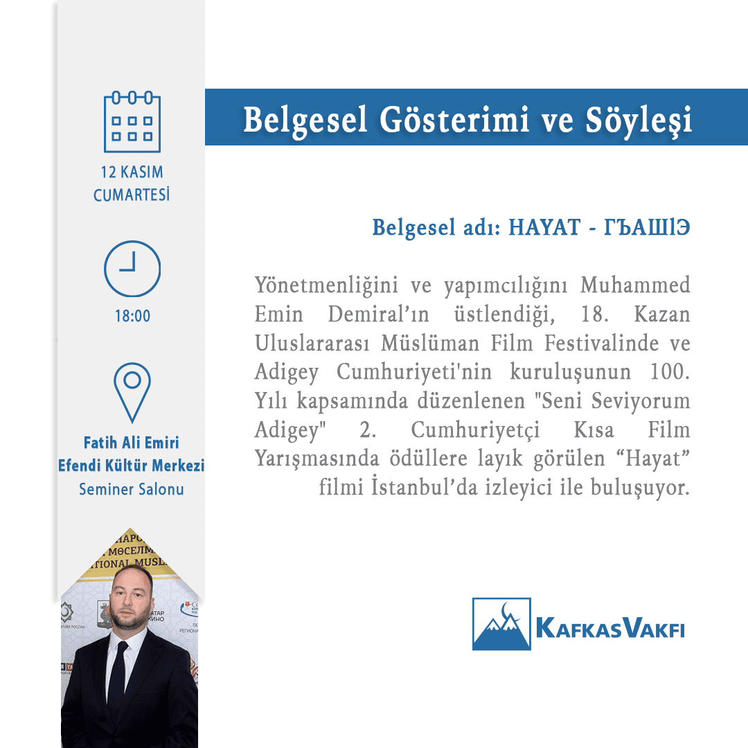 Belgeseli Gösterimi ve Söyleşi | Hayat
