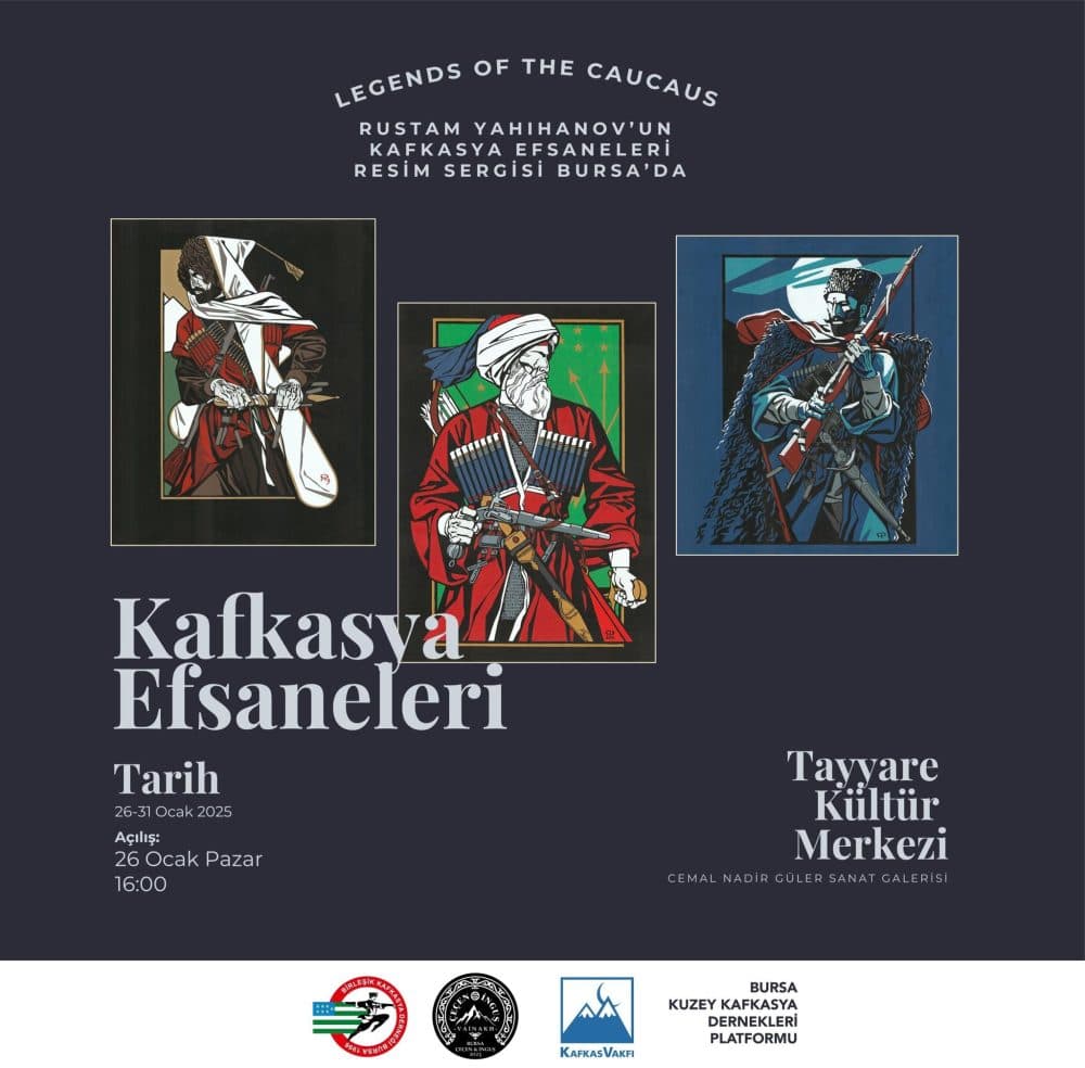 Kafkasyalı Ressam Rustam Yahihanov’un “Kafkasya Efsaneleri” başlıklı sergisi Bursa’da!