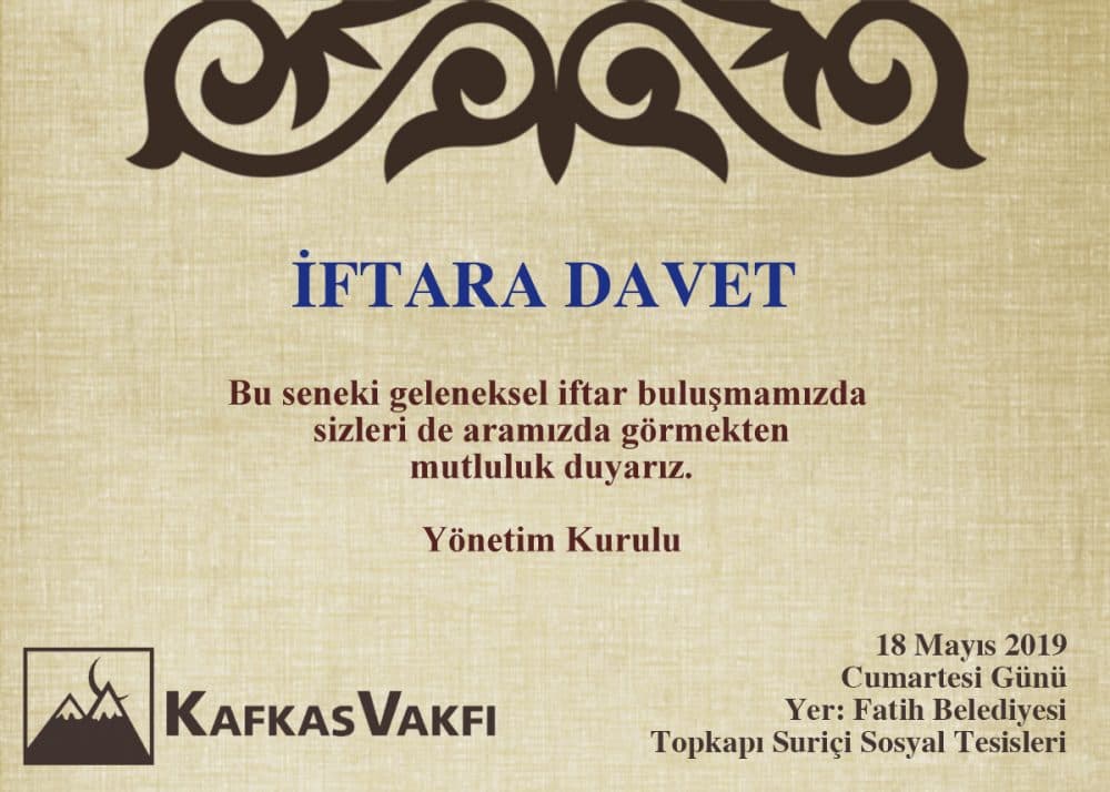 Kafkas Vakfı İftarı 2019