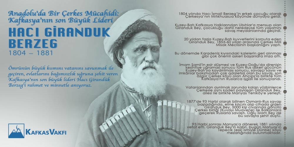Anadolu’da Bir Çerkes Mücahidi: Kafkasya’nın Son Büyük Lideri Hacı Giranduk Berzeg